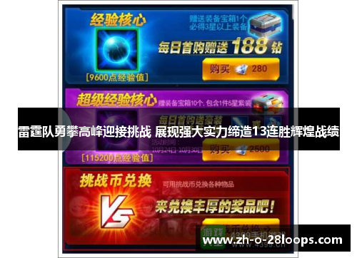 雷霆队勇攀高峰迎接挑战 展现强大实力缔造13连胜辉煌战绩